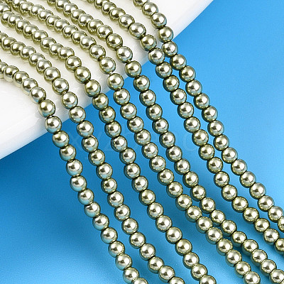 Baking Paint Pearlized Glass Pearl Bead Strands HY-N002-2mm-A07-1