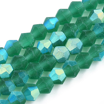 Imitate Austrian Crystal Bicone Frosted Glass Beads Strands GLAA-F029-TM2mm-A10-1