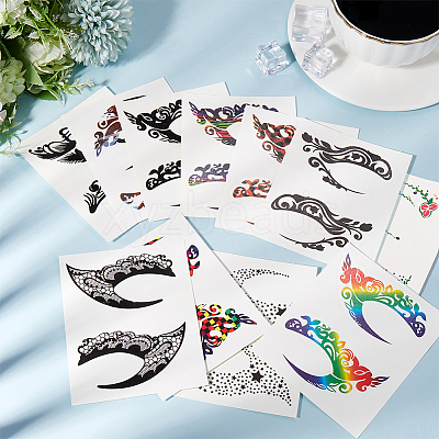 11Pcs 11 Styles Luminous Removable Temporary Water Proof Tattoos Paper Stickers Set DIY-GF0010-79-1