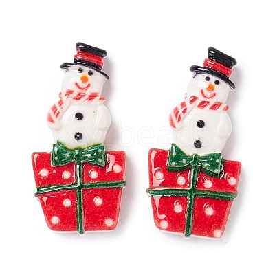 Christmas Themed Opaque Resin Cabochons CRES-P022-07-1