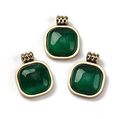 Real 14K Gold Plated 304 Stainless Steel Pendants STAS-R005-01G-01-1