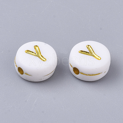 Plating Acrylic Beads PACR-R242-01Y-1