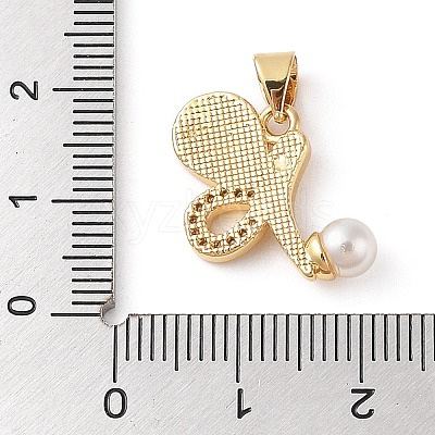 Brass Micro Pave Clear Cubic Zirconia Pendants KK-I712-23G-1