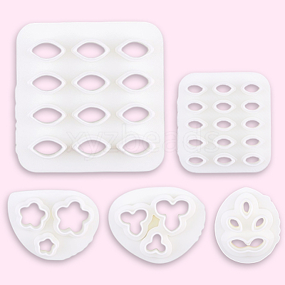 5Pcs 5 Styles Plastic Clay Pressed Molds DIY-SC0031-03-1