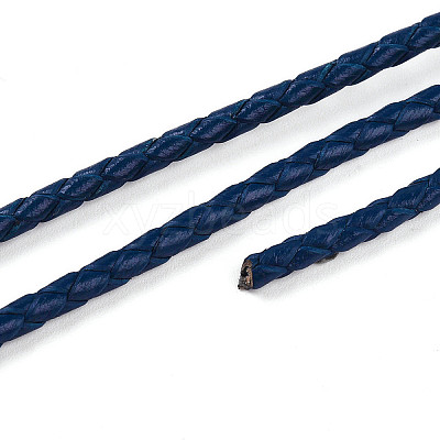 Braided Cowhide Leather Cord NWIR-N005-01E-3mm-1