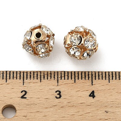 10mm Brass Rhinestone Beads X1-KK-S519-01C-01G-1