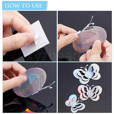 3Set 3D Butterfly PVC Mirrors Wall Stickers DIY-CN0001-85B-1