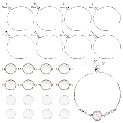 DIY Blank Dome Link Slider Bracelet Making Kit DIY-NB0008-12-1