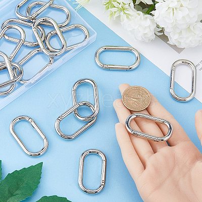 24Pcs Zinc Alloy Spring Gate Rings PALLOY-SC0004-22-1