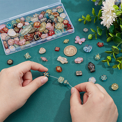 100Pcs 10 Colors Transparent Acrylic Beads TACR-PH0001-75-1