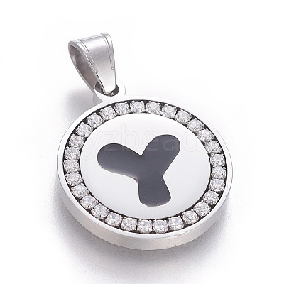 304 Stainless Steel Enamel Pendants STAS-E439-90Y-P-1