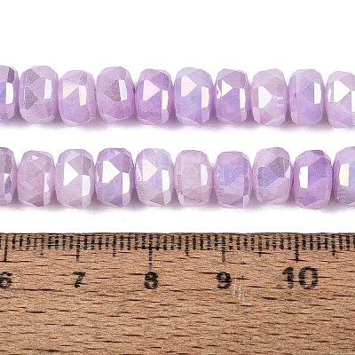 Electroplate Crackle Imitation Jade Glass Beads Strands EGLA-Q135-01A-C09-1