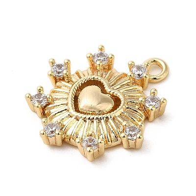 Brass Micro Pave Cubic Zirconia Charms LS-KK-D091-01G-1