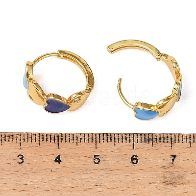 304 Stainless Steel Enamel Hoop Earrings for Women EJEW-K271-07G-1