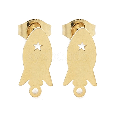 Rocket Ion Plating(IP) 304 Stainless Steel Stud Earring Findings STAS-I206-119G-1