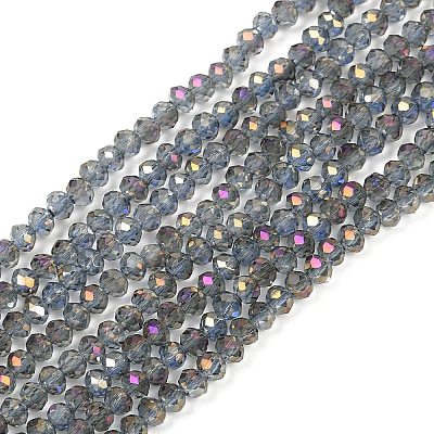 Electroplate Transparent Glass Beads Strands EGLA-A034-T4mm-G05-1
