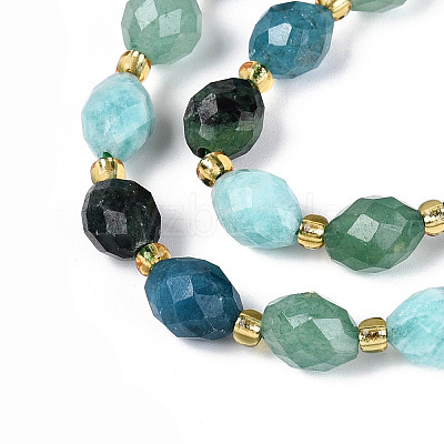 Natural Ruby in Zoisite & Flower Amazonite & Green Aventurine & Apatite Beads Strands G-N358-04A-06-1