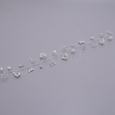 Handmade ABS Pearl Beads Hair Band OHAR-WH0019-06B-1