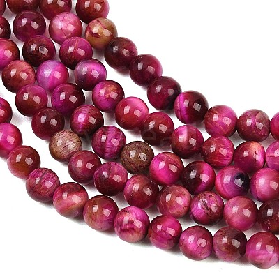 Grade AB Natural Tiger Eye Beads Strands X-G-F591-18-6mm-05-1