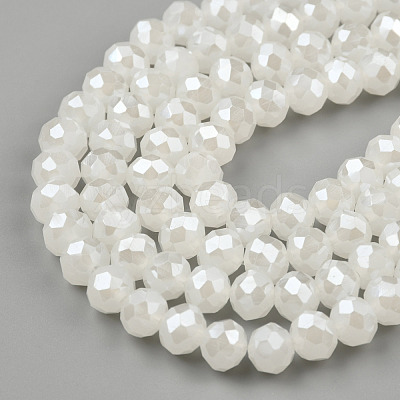 Electroplate Glass Beads Strands X-EGLA-A034-J8mm-A08-1