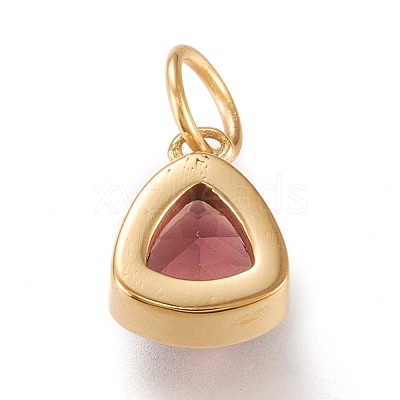 PVD Vacuum Plating 304 Stainless Steel Cubic Zirconia Pendant ZIRC-P080-A10-1