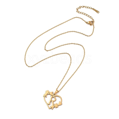 PVD Vacuum Plating 201 Stainless Steel Pendant Necklaces NJEW-R267-02R-G-1