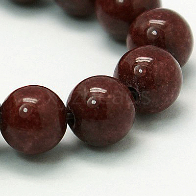 Natural Mashan Jade Round Beads Strands G-D263-8mm-XS05-1