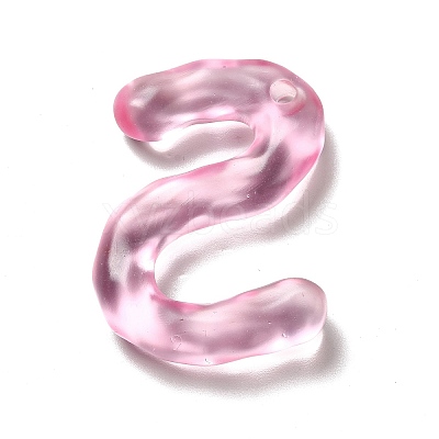 Transparent Resin Alphabet Pendants RESI-C028-02S-1