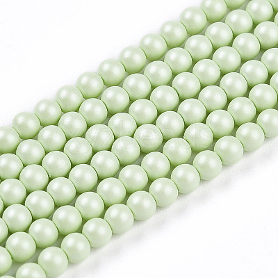 Baking Paint Pearlized Glass Pearl Bead Strands HY-N002-3mm-B02-1