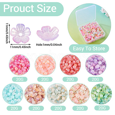 180G 9 Colors Opaque Acrylic Bead Caps JACR-TA0001-03-1
