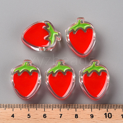 Transparent Enamel Acrylic Beads X-TACR-S155-003-1