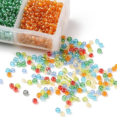 3500Pcs 7 Colors 12/0 Glass Round Seed Beads SEED-YW0001-20-1