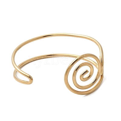 304 Stainless Steel Cuff Bangles for Women BJEW-Z150-02G-02-1