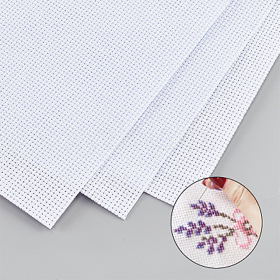 14CT Cross Stitch Canvas Cotton Embroidery Fabric DIY-WH0410-06A-1