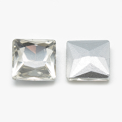 Pointed Back Glass Rhinestone Cabochons RGLA-T027-14x14mm-01-1