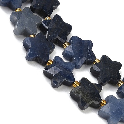 Natural Dyed & Heated Blue Aventurine Beads Strands G-P573-C09-01-1