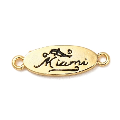 Beach Theme Rack Plating Brass Oval Connector Charms KK-P261-08F-G02-1