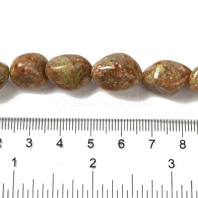 Natural Unakite Beads Strands G-B078-D25-04-1