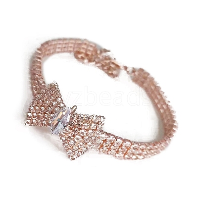 Adjustable 3-Row Brass Micro Pave Cubic Zirconia Cup Chain Pet Collars PW-WG63250-08-1