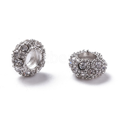 Alloy Rhinestone European Beads X-CPDL-H998-18-1