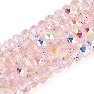 Electroplate Transparent Glass Beads Strands X-EGLA-N022-04A-D14-1