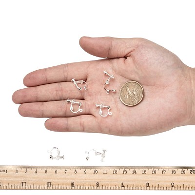 Brass Screw On Clip-on Earring Findings X-KK-L164-01S-1