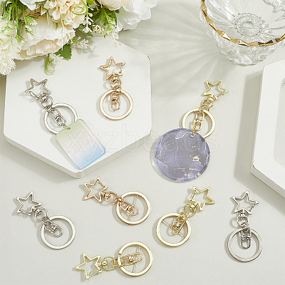 18Pcs 3 Style Alloy Keychain Clasps KEYC-SP0001-49C-1