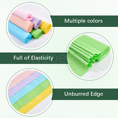 6 Rolls 6 Colors Handmade Crepe Paper DIY-CP0012-89H-1