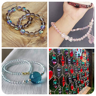 2 Strands Baking Paint Transparent Glass Beads DGLA-TA0001-20D-1
