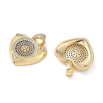Brass Micro Pave Colorful Cubic Zirconia Pendants CU-CBA6B6F-15G-1