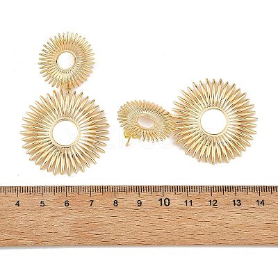Brass Dangle Stud Earrings for Women EJEW-JE07435-1