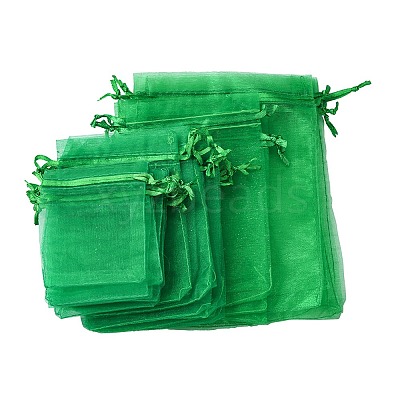 30Pcs 4 Styles Rectangle Organza Bags Jewellery Storage Pouches Wedding Favour Party Mesh Drawstring Gift OP-FS0001-01D-1