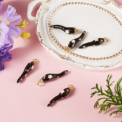 6Pcs Brass Enamel Pendants KK-SW0001-08E-1