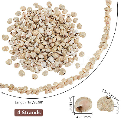 4 Strands Natural Shell Beads Strands BSHE-PH0001-37-1